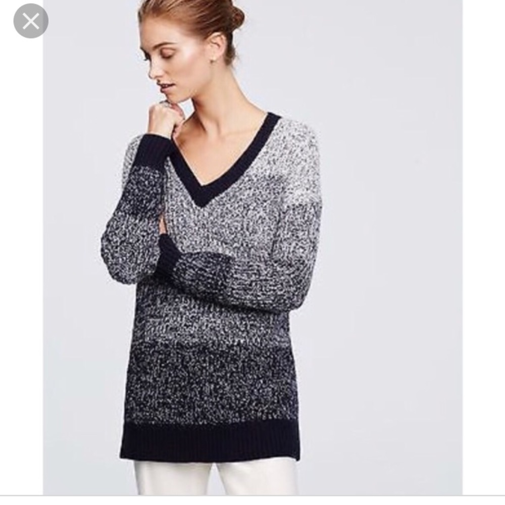 Ann Taylor stripe ombré sweater size small